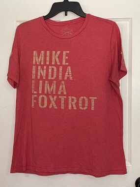 Grunt Style Red "Mike India Lima Foxtrot" Short Sleeve Tee. Size L